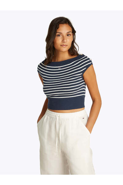 Tommy Hilfiger TJW OFF SHOULDER STRIPE SWEATER