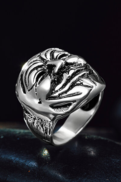 OSMANLI GÜMÜŞ Erkek Gümüş Yüzük - Vandetta Maske Hacker Model Guido Fawkes Er...