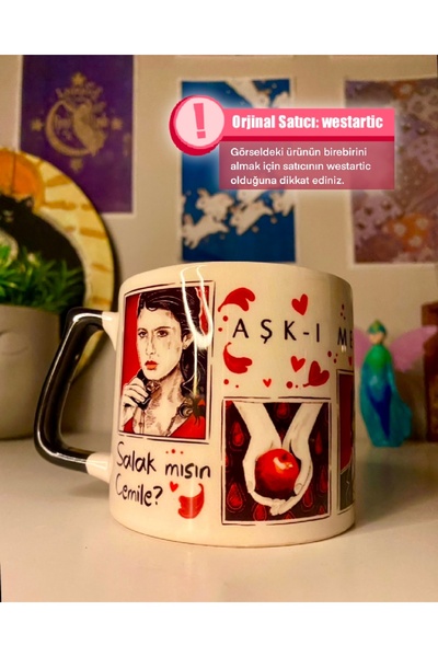 westartic Aşkı Memnu Baskılı Türk Eski Dizi Kupa Bardak Çay Kahve Fincanı