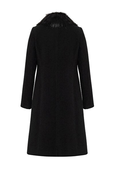 Concept. Pánský mobilní kožešinový kabát s límcem černý 3620-y