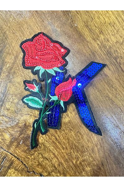 Gönülden Tasarım Iron-On Sticking K Letter Flowers Coat of Arms Sewing Applique 15X13 cm