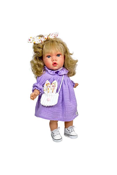 OEM Papusa Nines D'Onil, Susette Plumeti, blonda, cu sunete, cu rochie mov, c...