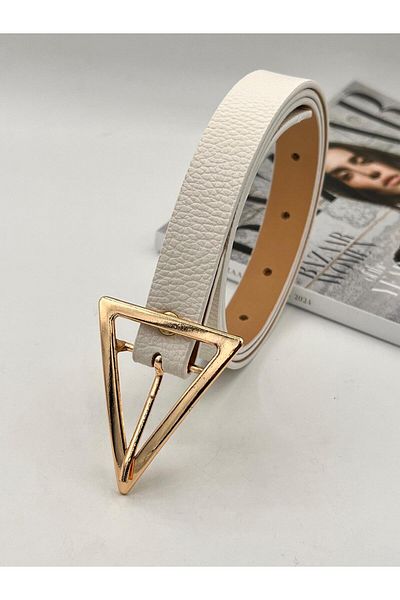 MODAM HİFA Triangle Buckle Women's Belt Trouser Belt Dress Belt Shirt Belt Coat Belt