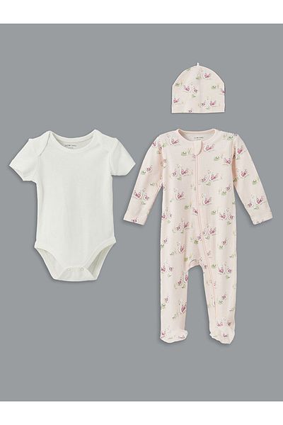 LC Waikiki Printed Baby Girl Hospital Exit Set S57482Z1Nvy