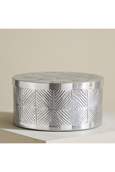 Home Box Nydril Aluminium Square Embossed Box 17x8.5 cm