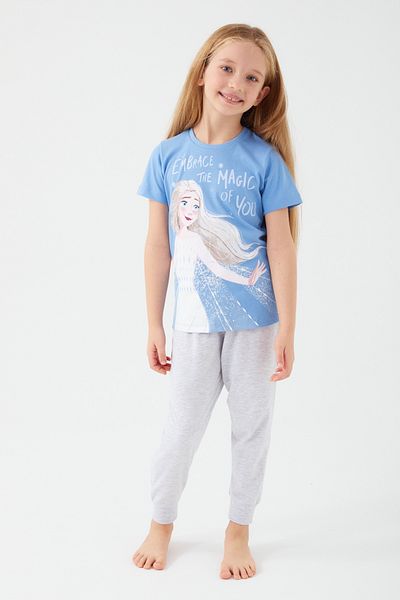 Frozen Girl's Blue Short Sleeve Pajama Set