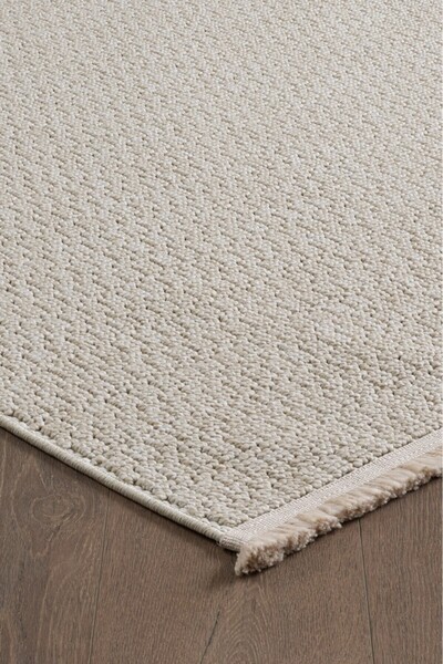 Livset Yumuşak Bukleli Bej Oeko-Tex Sertifikalı Oturma Odası Salon Mutfak Balkon Çocuk Halısı