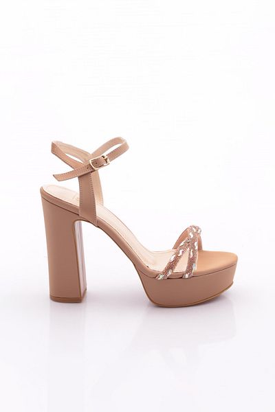 DGN Pm08-K2036-1 Thick Heeled Ankle Lace-Up Evening Dress Shoes