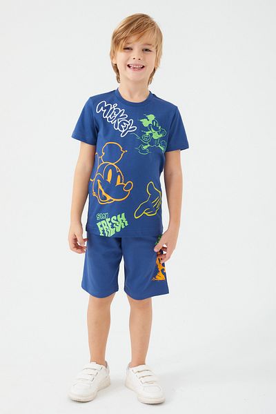 Mickey Mouse D4789-3 Boy's Midnight Blue Bermuda Suit