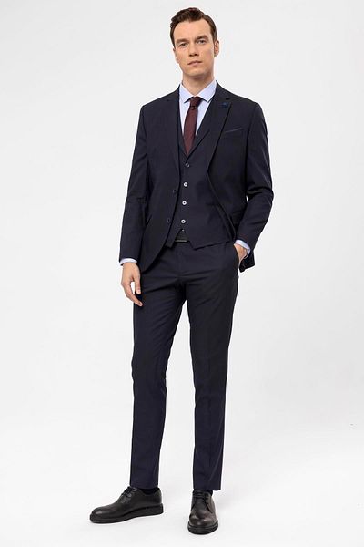 SÜVARİ Slim Dobby Vest Suit