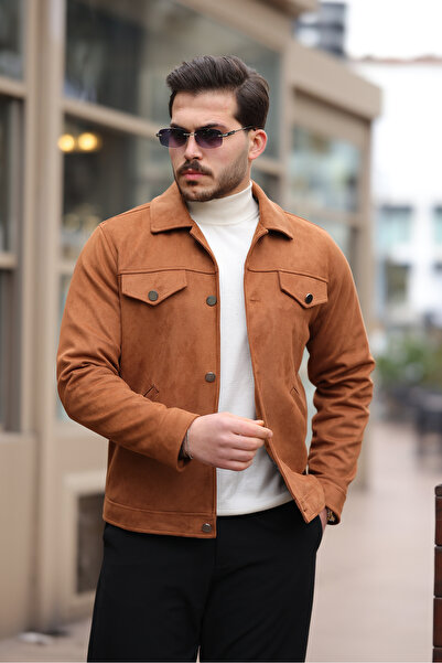 Boymen سترة موسمية من جلد الغزال للرجال