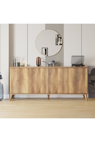 Adore Mobilya Sephia Yemek Odası Aynası Yuvarlak - Oslo Ceviz 72x2x72 cm