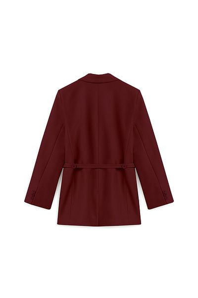 praye Jachetă Blazer Roșu Claret - Curea mobilă