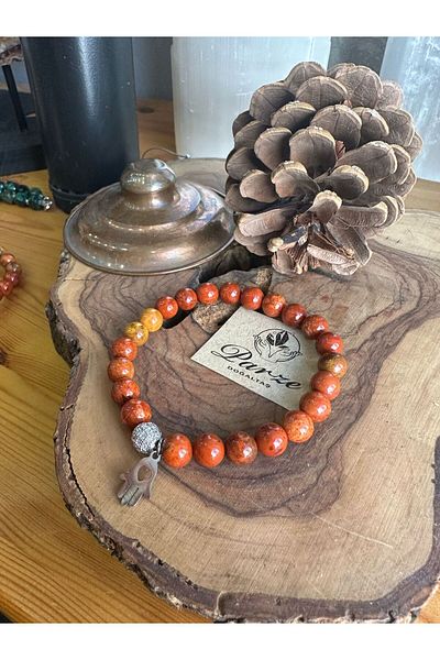 parze doğaltaş Fire Agate Natural Stone Bracelet