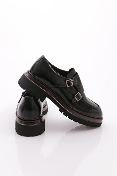 DGN Erkek Günlük Ayakkabı Hakiki Deri Siyah Rugan 10381123210