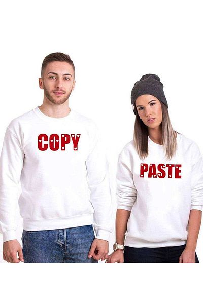 Tshirthane Copy Paste Copy Paste Lover Combinations Sweatshirt Couple Combination