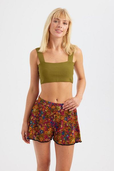 Hiccup Τετράγωνο γιακά Crop Top