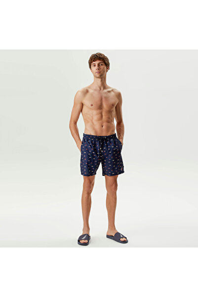 Nautica Erkek Lacivert Baskılı Deniz Şortu