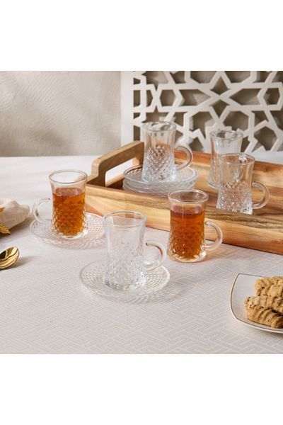 Home Box Popus Istikan Cup with Saucer Set of 12