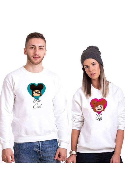 Tshirthane Carl Ellie Lover Combinations Sweatshirt Couple Combination