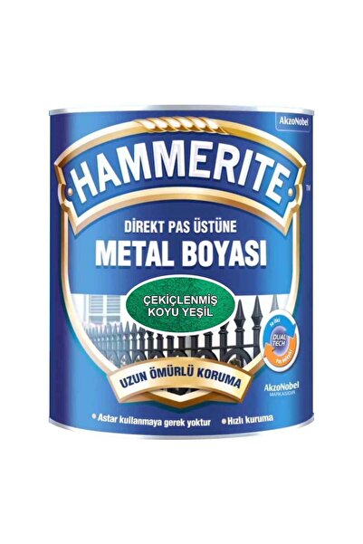Marshall HAMMERİTE Direk Pas Üstüne Metal Boyası 1Kg Çekiçlenmiş Koyu Yeşil-Astara Antipasa gerek kalmaz