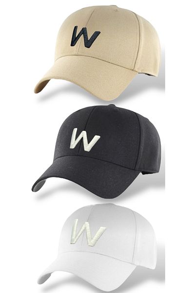w white stars sports & wear Αθλητικό καπέλο Unisex Σετ 3 τεμαχίων Ρυθμιζόμενο σετ καπέλων με Velcro στην πλάτη