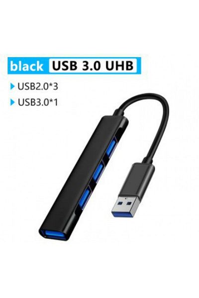 Choice موزع USB 3.0 أسود بمنفذين متعددين وموزع USB Otg لأجهزة Macbook Pro 13 15 Air M1 Pro Huawei Nint