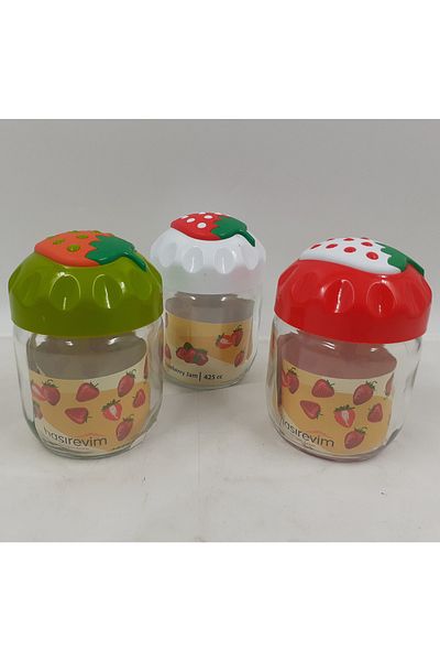 Rasanet Strawberry Patterned Jar 1 Piece 425 Cc Royaleks-Ck425