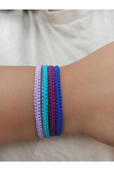 TREND Set of 4 Knitted Macrame Ip Bracelet - Sports Bracelet