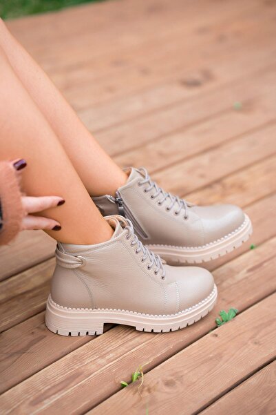 Parponi Drop Zipper Γυναικείες Μπότες από γνήσιο δέρμα Mink