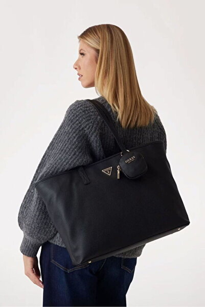 Guess Power Play Large Tech Tote Women's Black Shoulder Bag Hwbg9006240-Bla