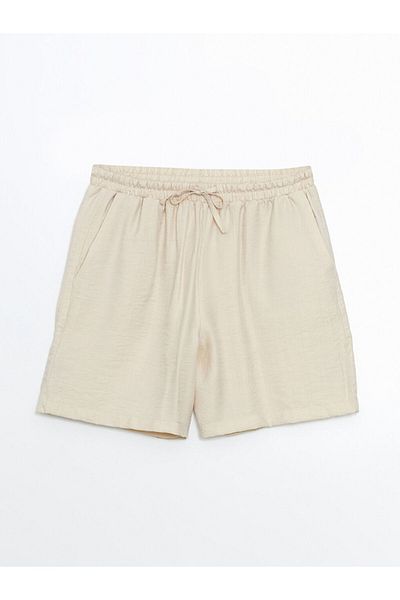 LC Waikiki Xside Beige Women's Elastic Waist Shorts