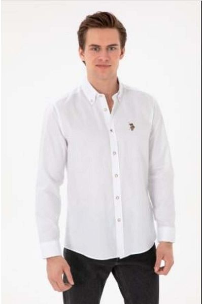 U.S. Polo Assn. Ανδρικό πουκάμισο USPA CEDCOLORREG025 με υφαντό μανίκι 2083079