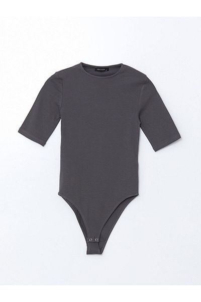 LC Waikiki Lcw Vision Gray Crew Neck Women's Bodysuit