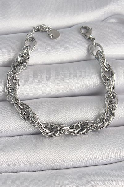 BESKAR 316L الصلب الفضة اللون اوجير سلسلة نموذج سوار المرأة