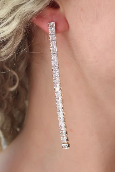 Clariss Gold Color Waterway Zircon Stone Women's Earrings