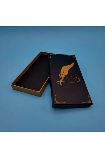 Toptan Bulurum Pencil Case Black Feather Pen Design