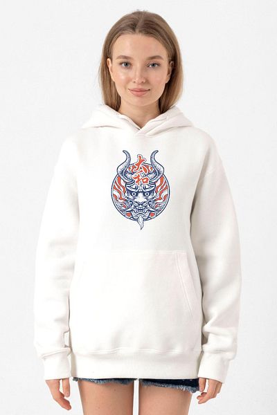Tshirthane One Piece Anime Yamato Mask White Women's 3ip Hooded Sweatshirt