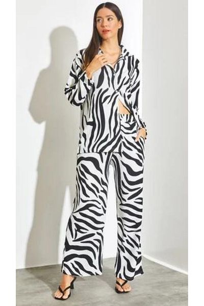 Pelin Zebra Patterned Double Set