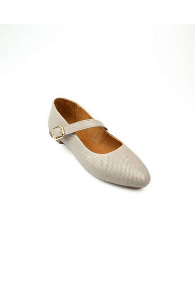 Moda Arena Gray 310 Moda Arena Women's Ballerina Leather Ballerinas