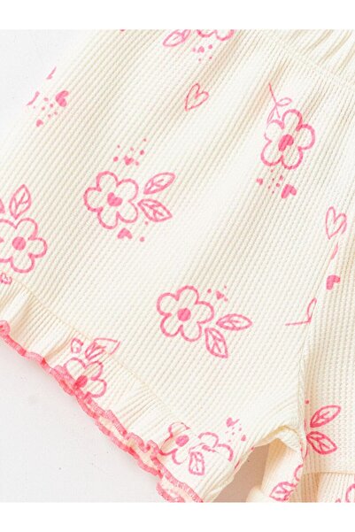 LC Waikiki Floral Baby Girl Shorts with Elastic Waist (S4)