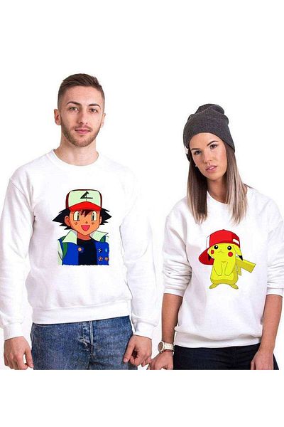 Tshirthane Pokemon Pikachu Lover Combinations Sweatshirt Couple Combination