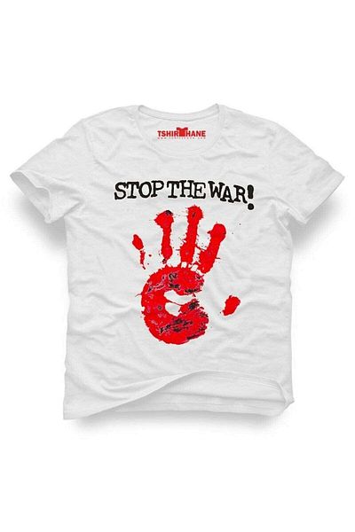 Tshirthane Ανδρικό μπλουζάκι με λεπτή εφαρμογή με στάμπα Palestine Stop The War