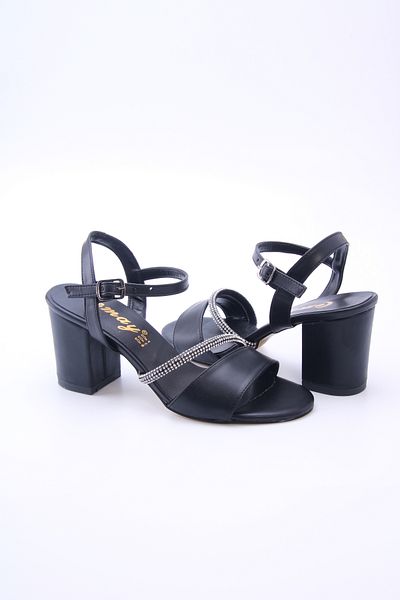 en7 Black Women's Stoned Classic Heeled Shoes 7010