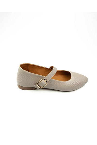Moda Arena Gray 310 Moda Arena Women's Ballerina Leather Ballerinas