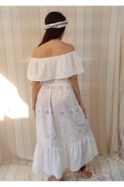 Su Koleksiyon Demre Madonna Collar Scallop Dress