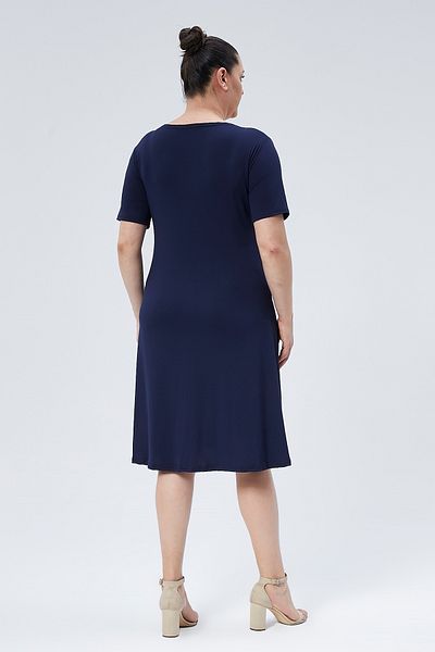 Alesia Viscose Basic Solid Color Short Sleeve Dress