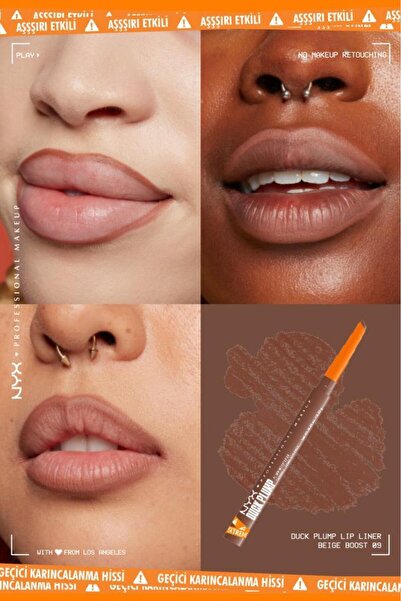 NYX Professional Makeup Duck Plump Dolgun Görünüm Veren Dudak Kalemi - 09 Beige Boost