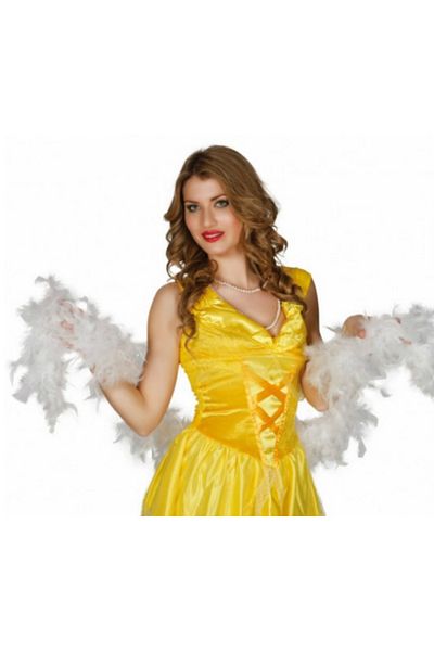 Mu Art White Color Fluffy Feathered Otriş Boa Decoration Feather 180 Cm