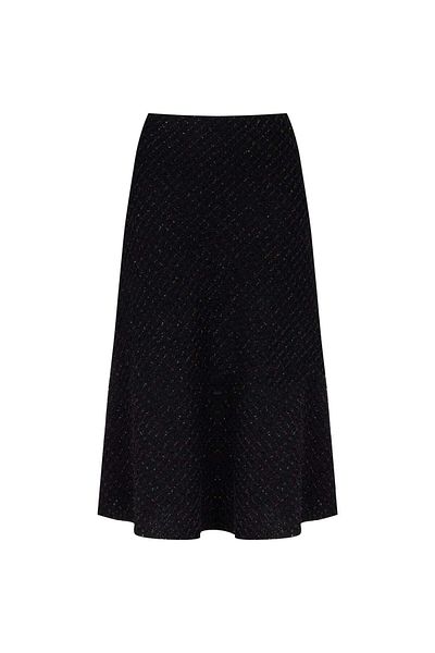 Nocturne Colorful Glitter Tweed Midi Skirt